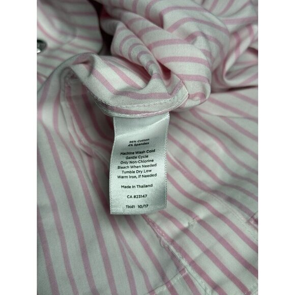 TALBOTS Pink-White Stripe Non-Iron size 18 WP Perfect Tunic - Picture 6 of 9